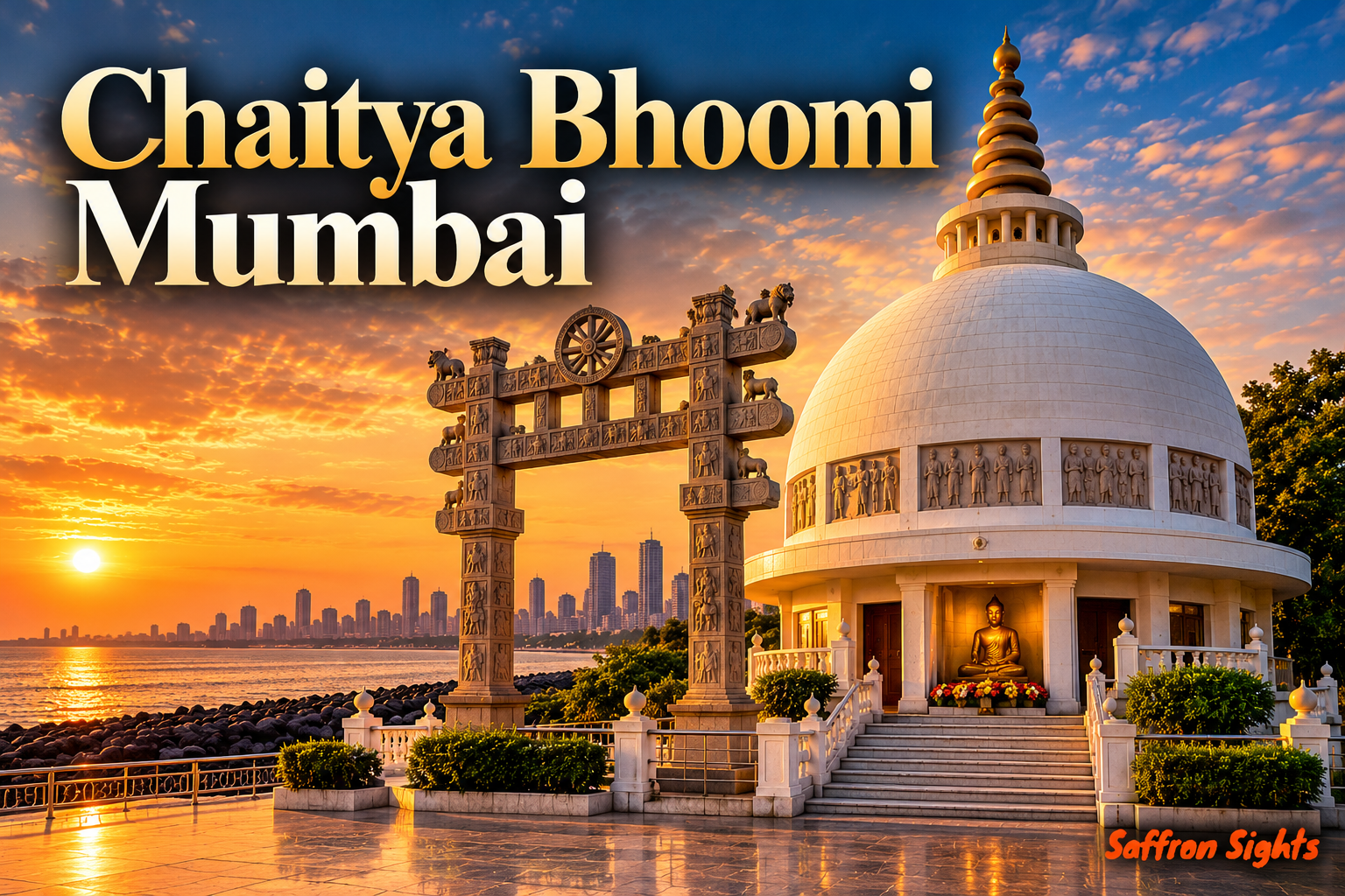 Chaitya Bhoomi at Sunset