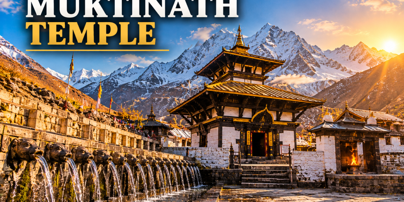 Muktinath Temple pagoda below Thorong La, Mustang, Nepal