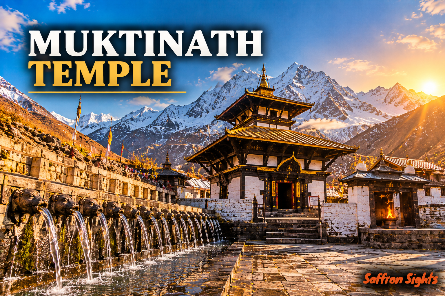 Muktinath Temple pagoda below Thorong La, Mustang, Nepal